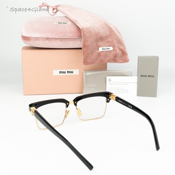 Miu Miu Women Eyeglasses Black Clear Blue Light Filter Square MU10ZS 1AB08N NEW main image 6